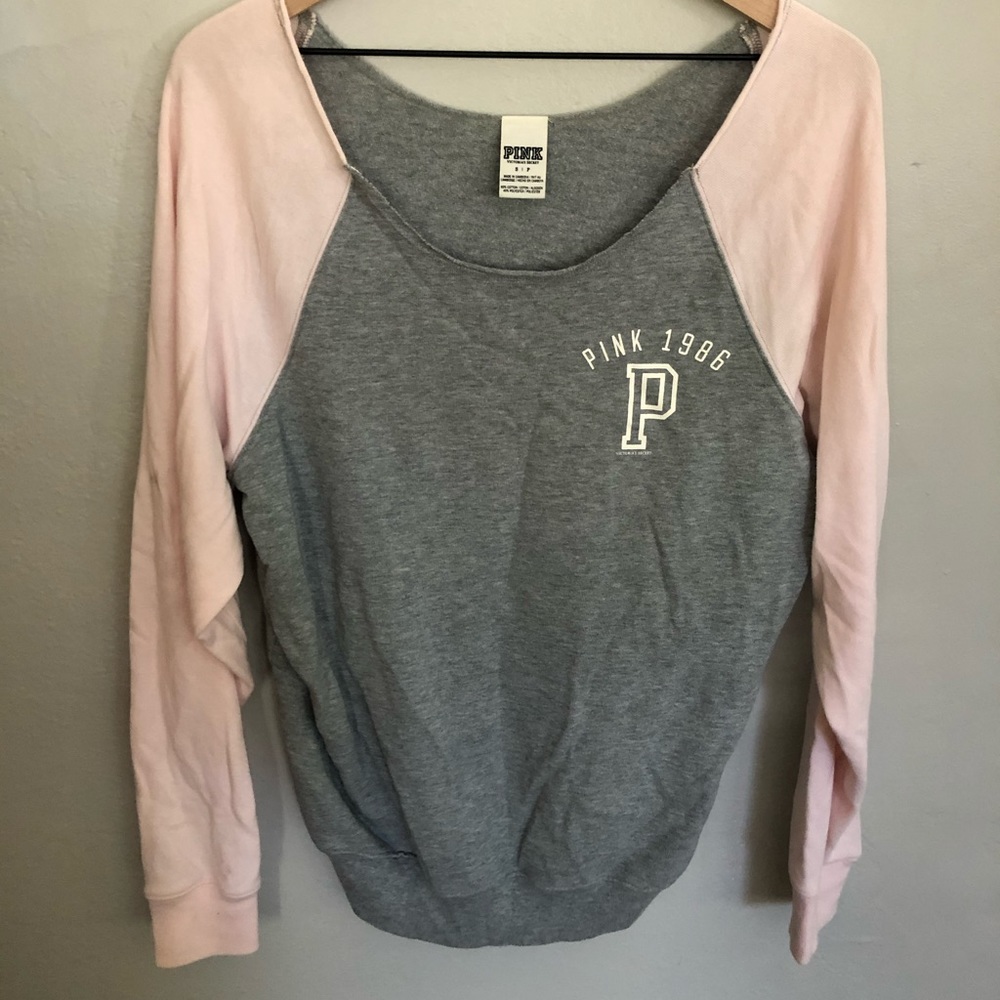 PINK Victoria’s Secret- Gray and Pink Sweatshirt